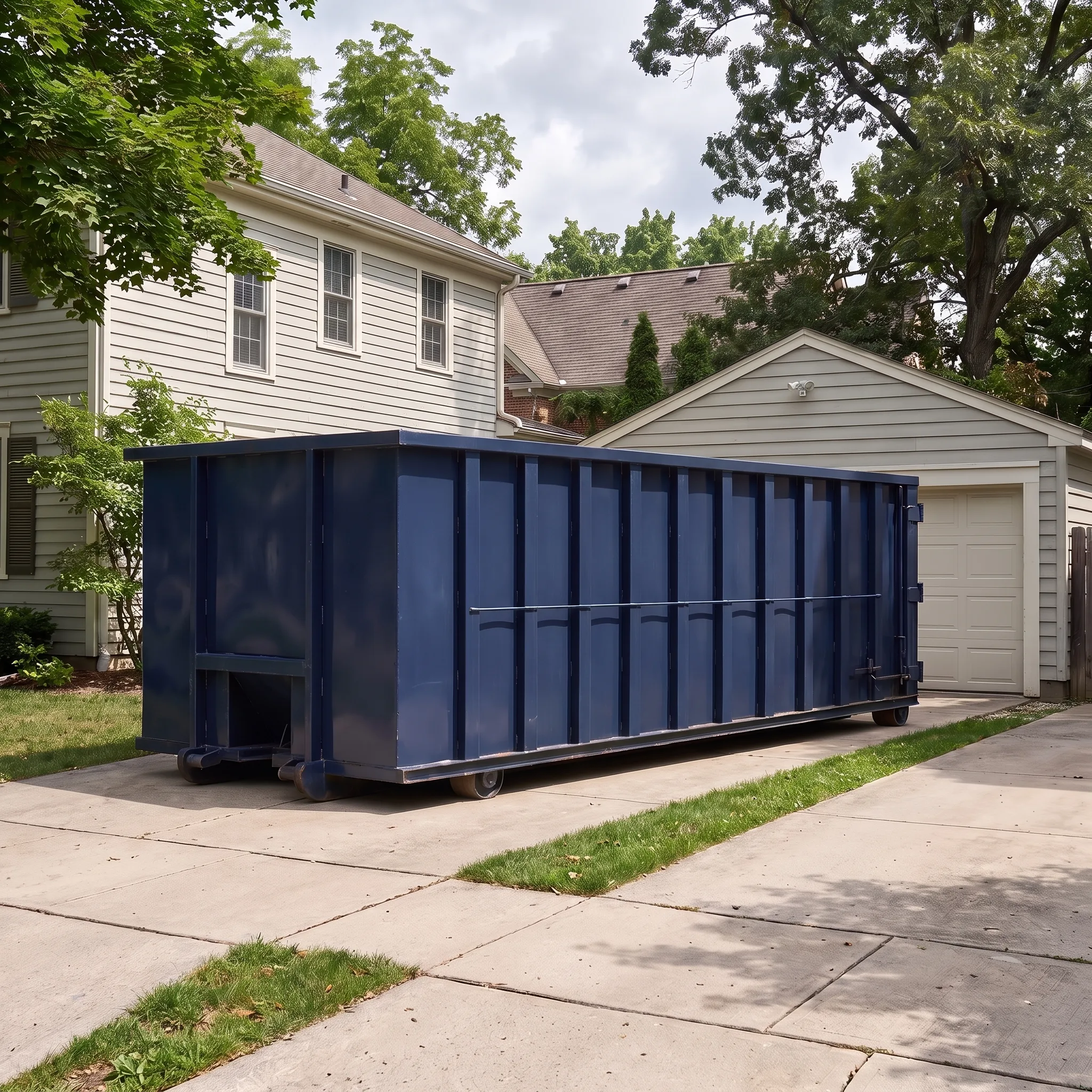 Roll-off dumpster on a Minnesota job site